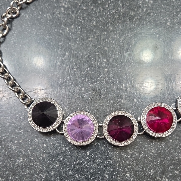 Paparazzi Silver Necklace with Multicolor Gems - Picture 2 of 4